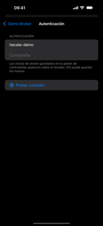 Autenticación del broker — usuario y contraseña